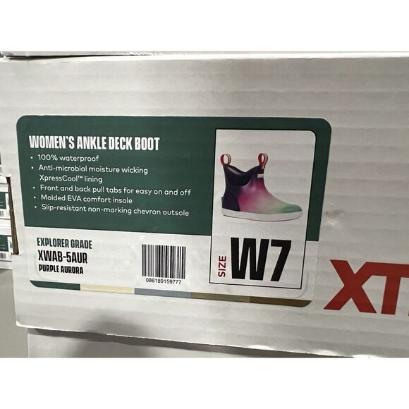 XTRATUF Women's Ankle Deck Boot Purple Aurora New In Box Size 7 - Picture 8 of 8